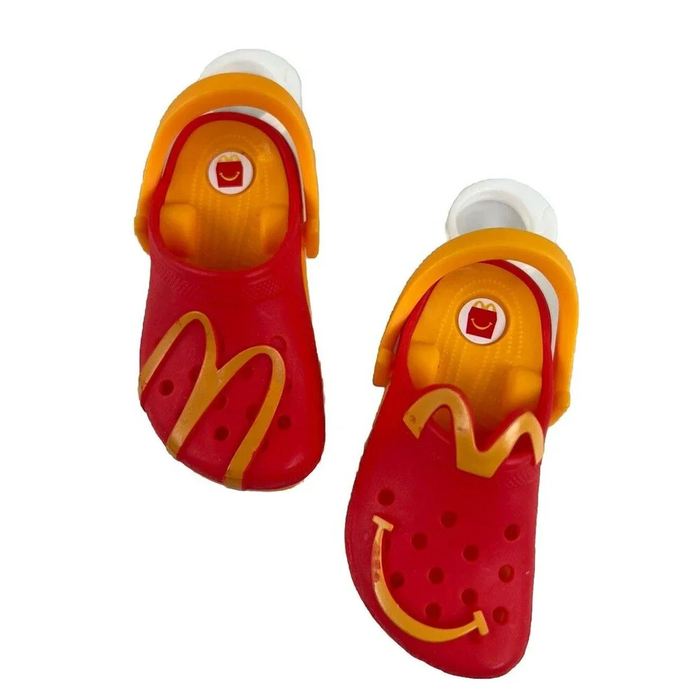 2024 McDonald's Mini Crocs Keychain Happy Meal Toy Set Of 2 Gift Bag Charm